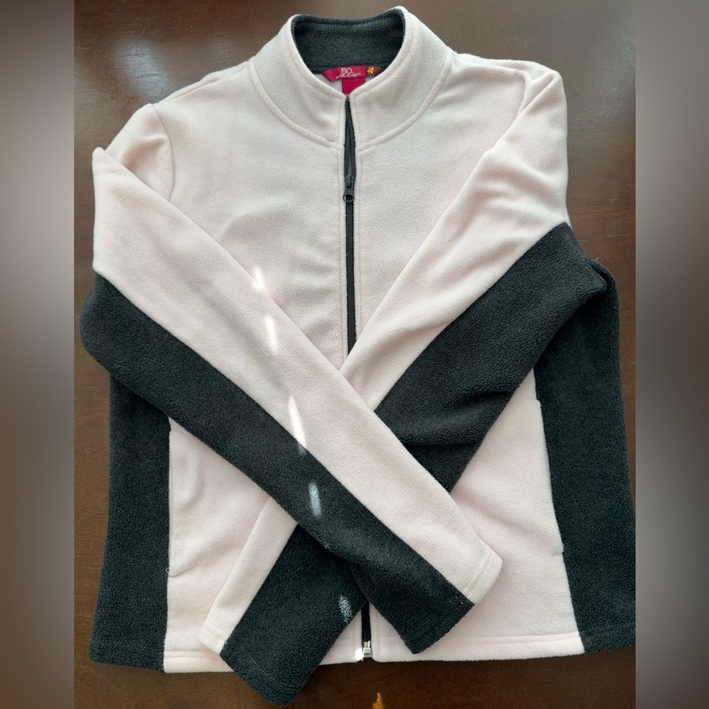 SO Women's Light Pink and Black / Dark Gray Fleece Jacket
